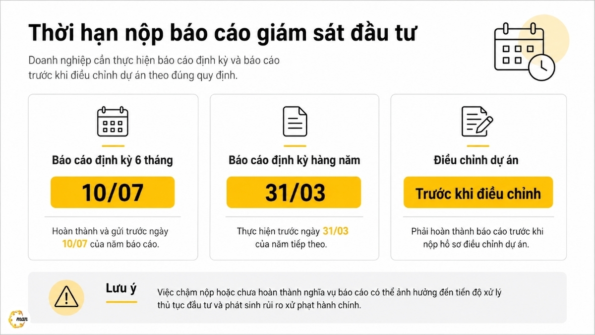 Thời hạn nộp báo cáo giám sát đầu tư