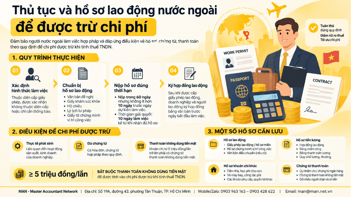 Chi phí lao động nước ngoài được trừ khi tính thuế TNDN