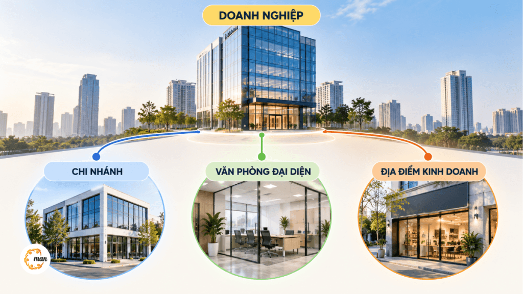 Chi nhánh công ty là gì và cách lựa chọn giữa chi nhánh văn phòng đại diện địa điểm kinh doanh
