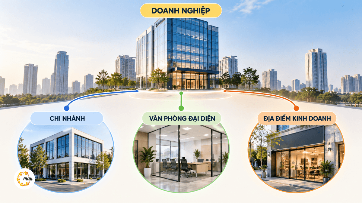Chi nhánh công ty là gì và cách lựa chọn giữa chi nhánh văn phòng đại diện địa điểm kinh doanh